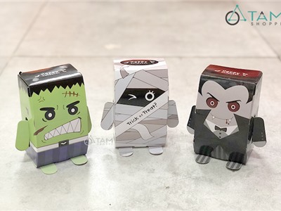 Hộp giấy đựng kẹo Halloween xếp gấp đứng dọc HLW-HGDK-02